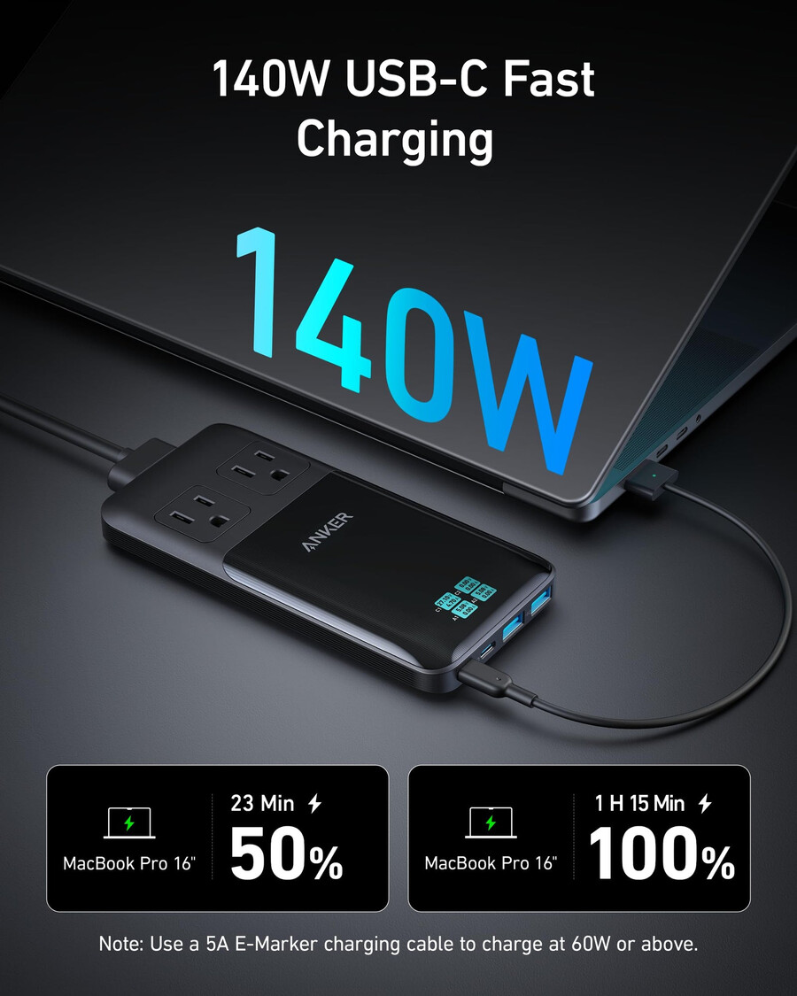 anker prime 6-in-1 -latausasema 140 w