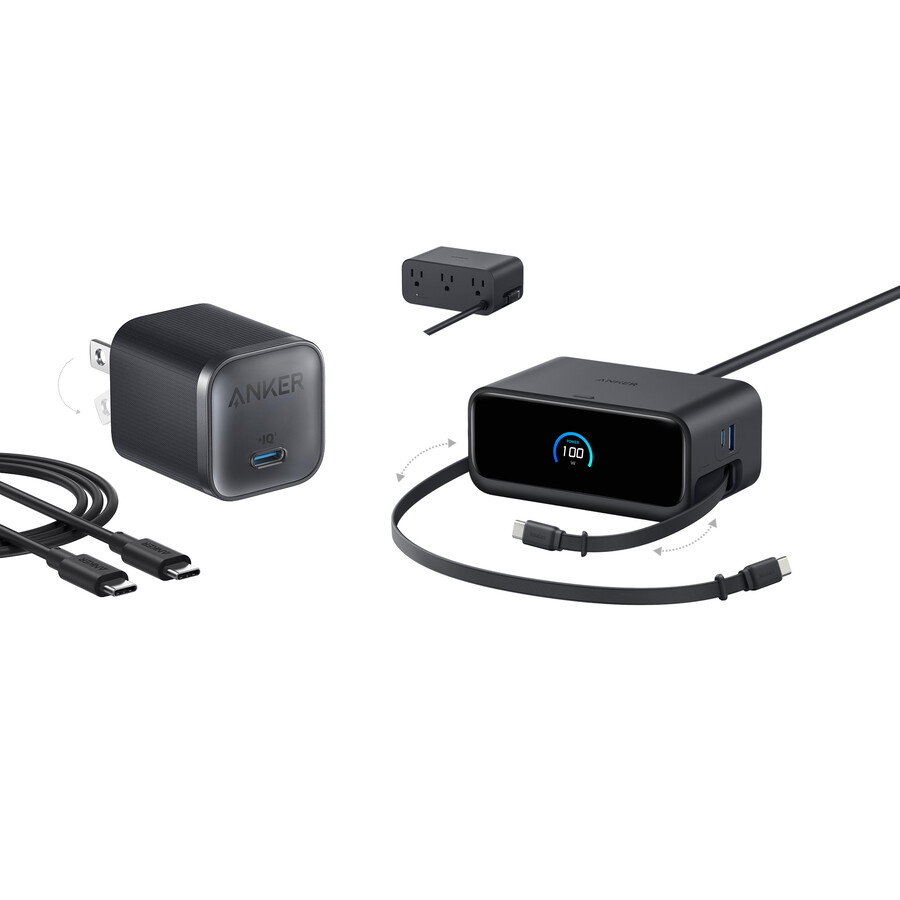 anker nano -latausasema 7-in-1 100 w ja anker nano -laturi 45 w kaapelilla