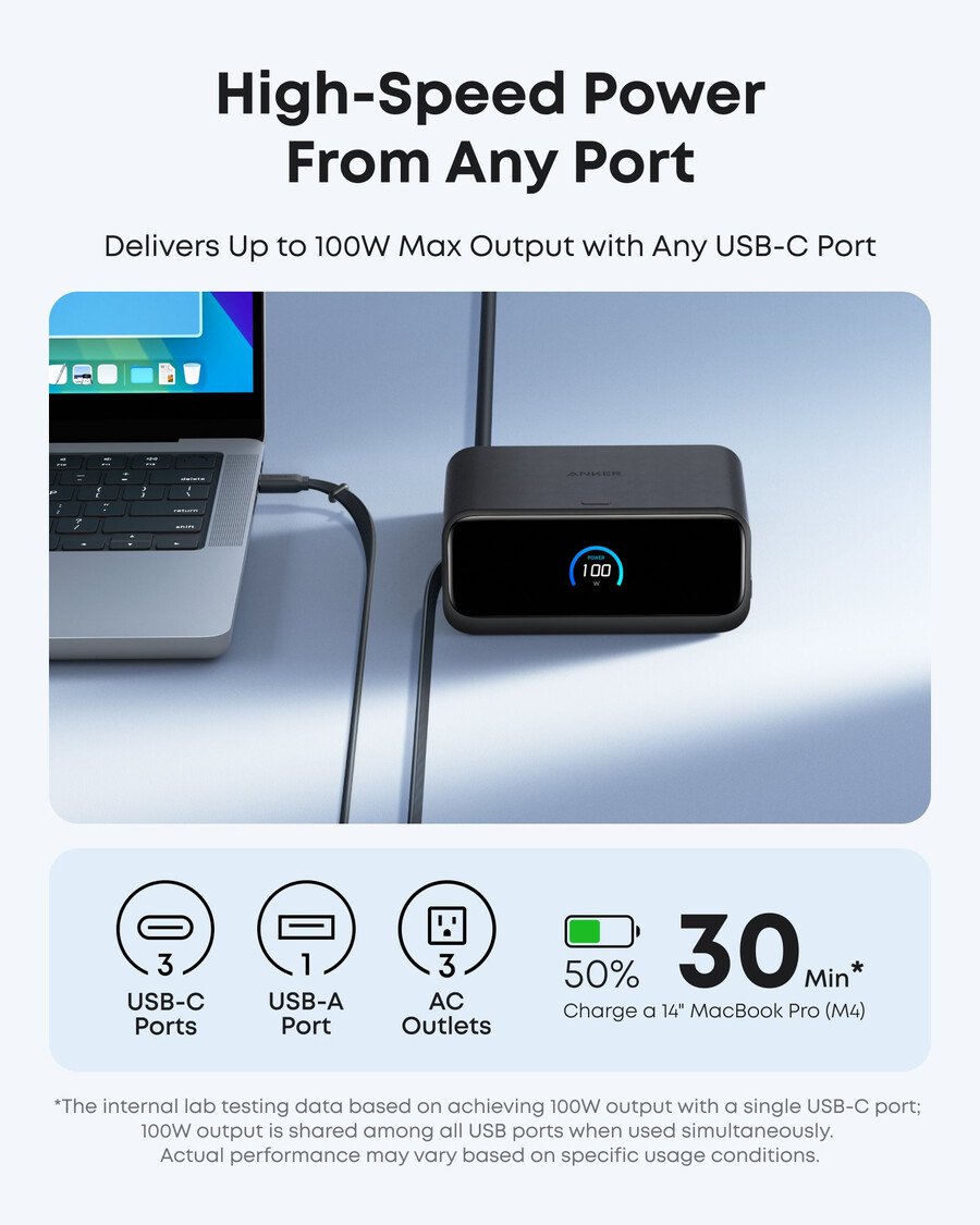 anker nano -latausasema 7-in-1 100 w