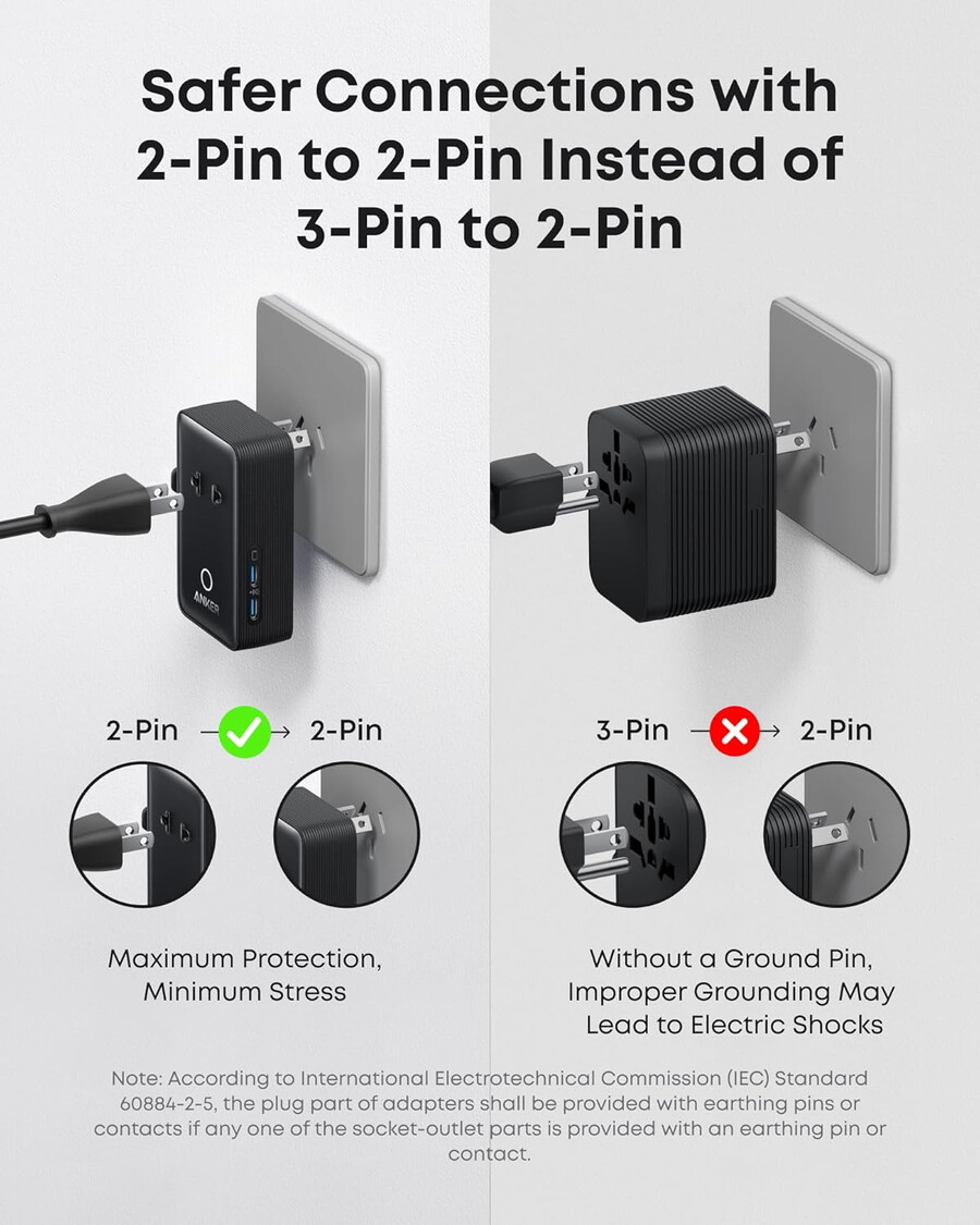 anker nano -matkasovitin 5-in-1 20 w 1 kpl ja anker nano -laturi 45 w usb-c–usb-c-kaapelilla