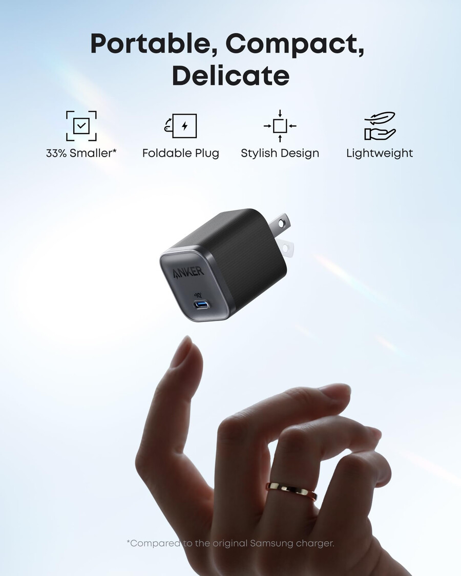 anker nano -matkasovitin 5-in-1 20 w 1 kpl ja anker nano -laturi 45 w usb-c–usb-c-kaapelilla