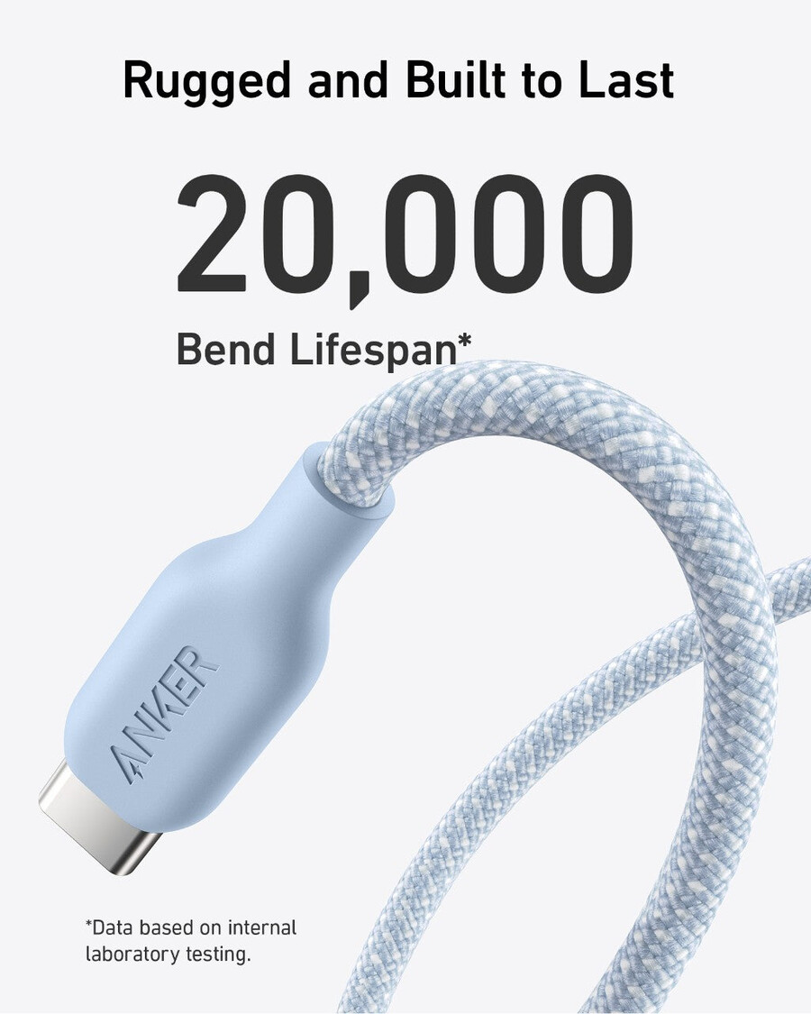 anker 543 usb-c - usb-c -kaapeli biopunottu