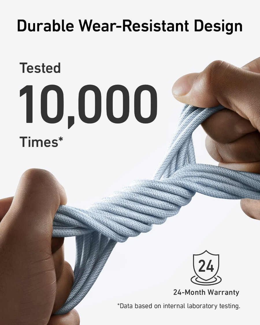 anker 543 usb-c - usb-c -kaapeli biopunottu