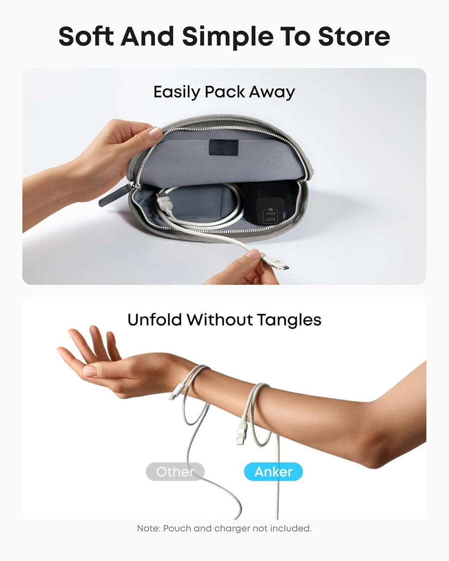 anker usb-a–usb-c-kaapeli 3 jalkaa kierrätetystä materiaalista punottu 2 kpl