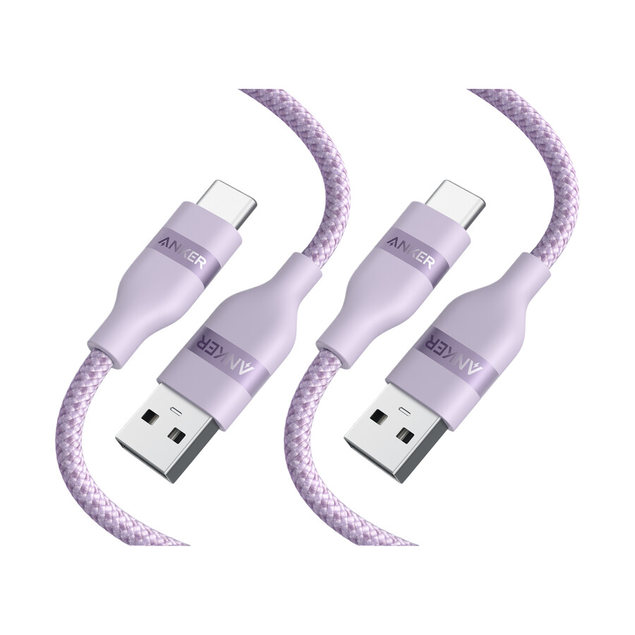 anker usb-a - usb-c -kaapeli kierrätetystä materiaalista punottu 2 kpl violetti