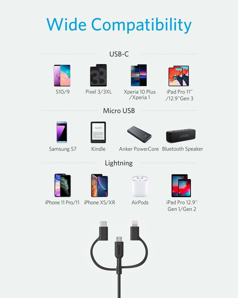anker 321 usb-a–lightning-kaapeli 3 jalkaa 3-in-1
