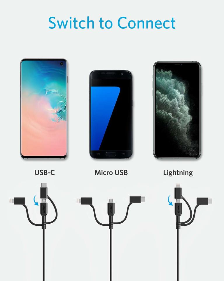anker 321 usb-a–lightning-kaapeli 3 jalkaa 3-in-1
