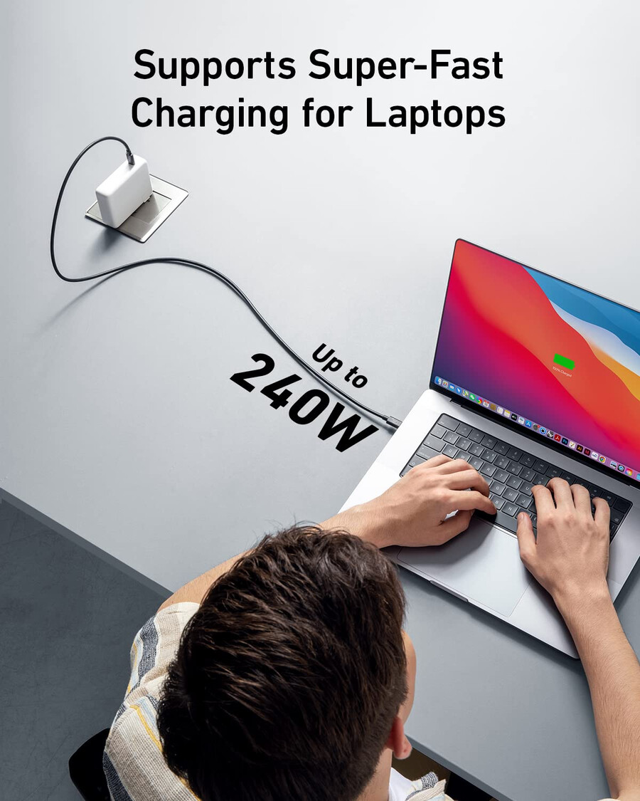 anker 515 usb-c - usb-c -kaapeli thunderbolt 4 -yhteensopiva 2 pakkausta