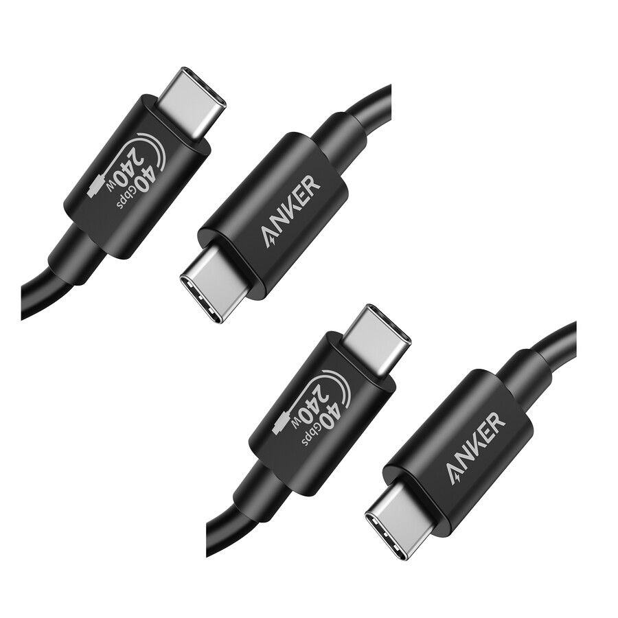 anker 515 usb-c - usb-c -kaapeli thunderbolt 4 -yhteensopiva 2 pakkausta