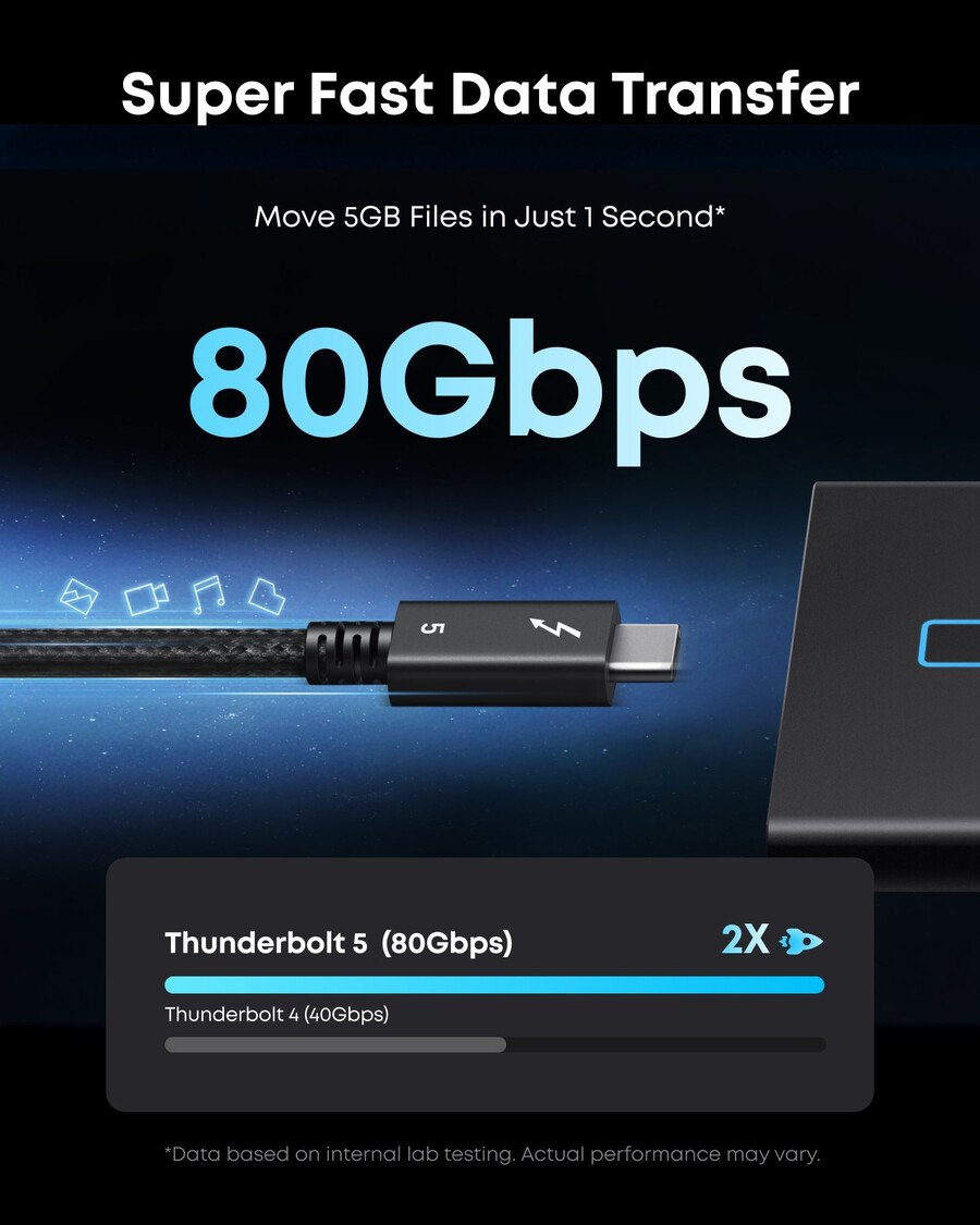 anker prime thunderbolt 5 -kaapeli 33 jalkaa 17 jalkaa 80 gbps 240 w