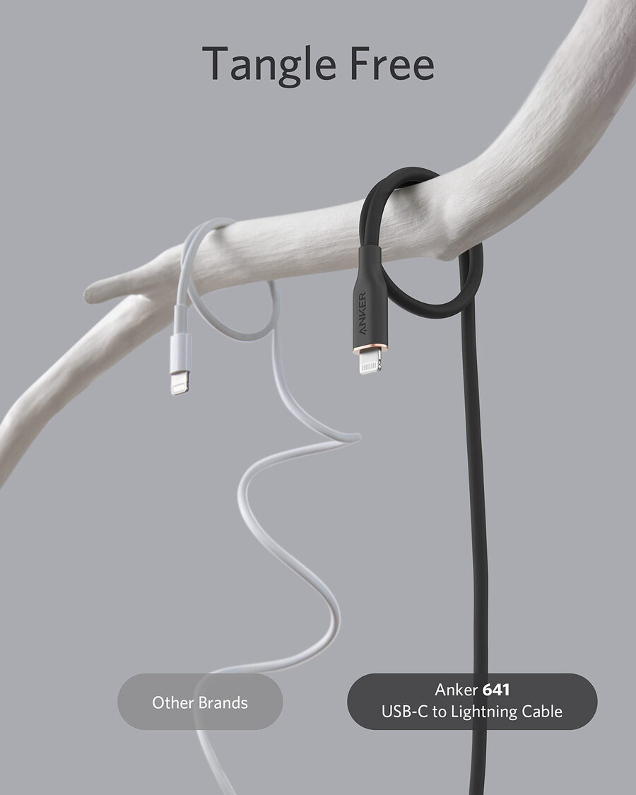 anker 641 usb-c - lightning-kaapeli flow silikoni