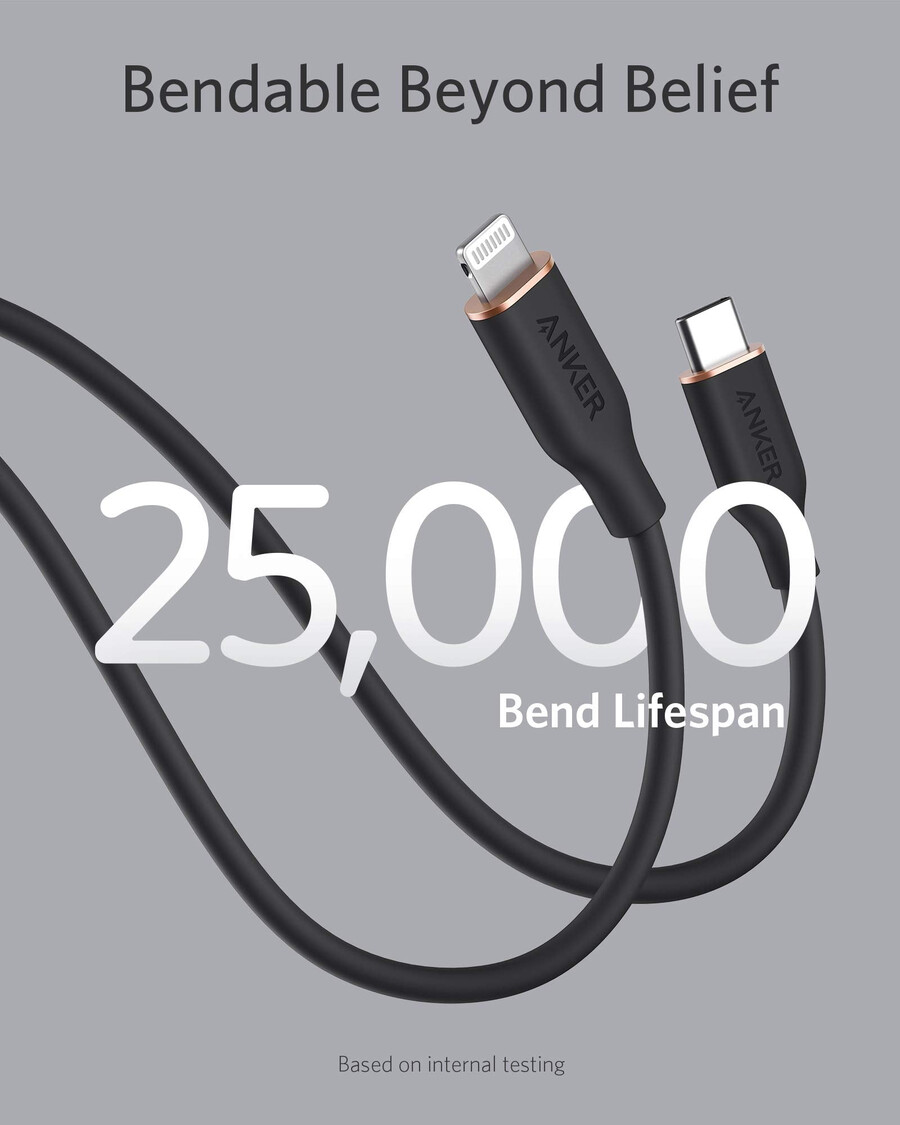 anker 641 usb-c - lightning-kaapeli flow silikoni