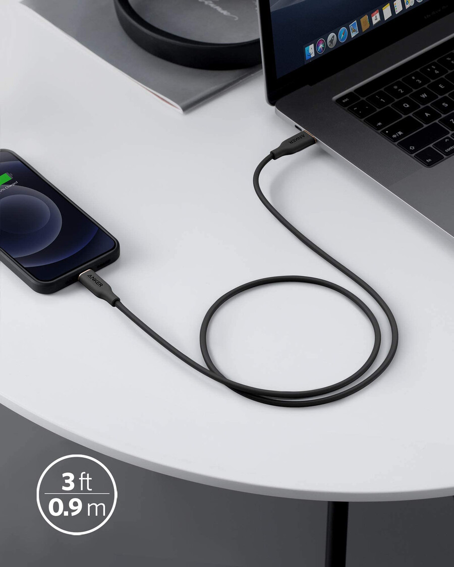 anker 641 usb-c - lightning-kaapeli flow silikoni