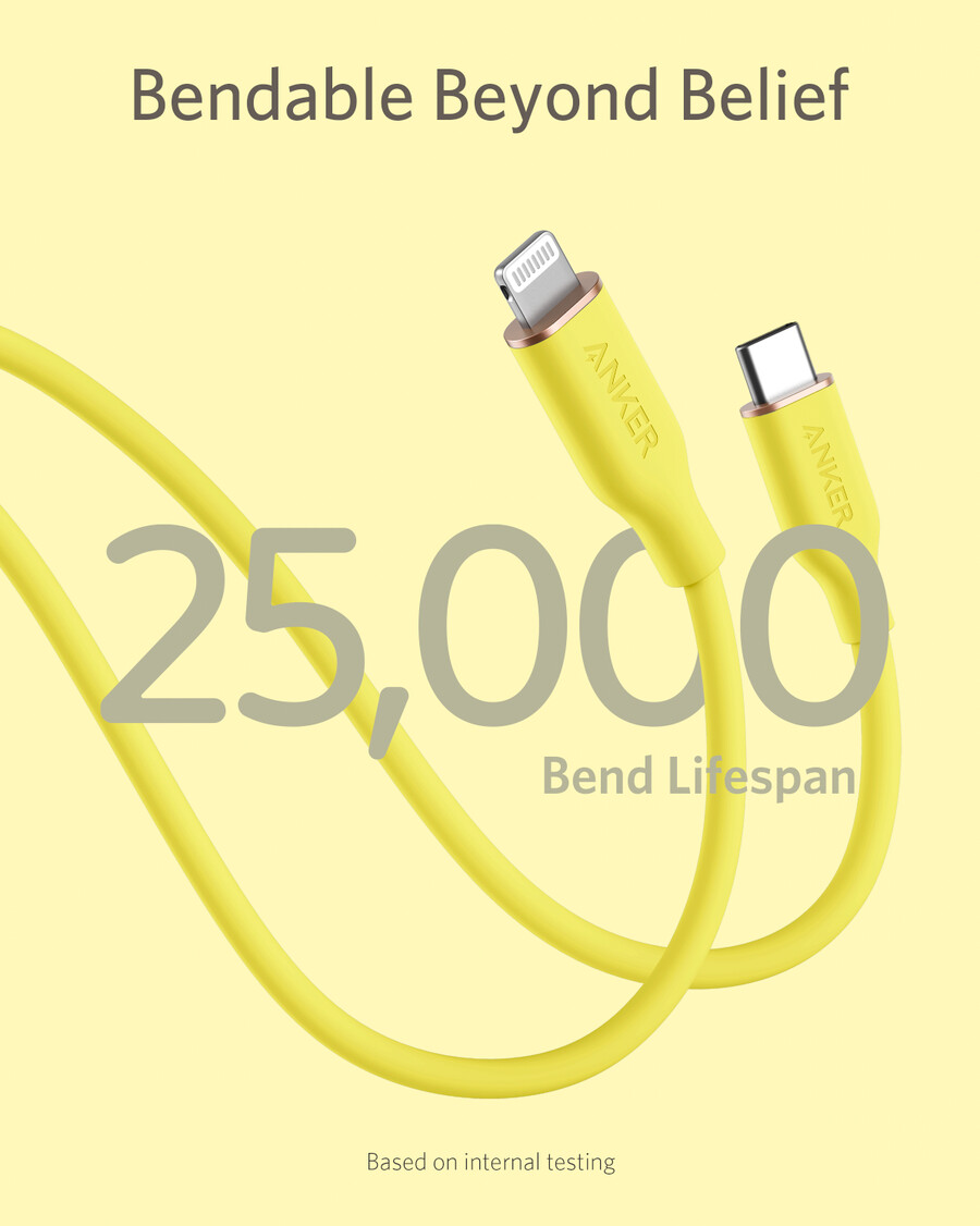 anker 641 usb-c–lightning-kaapeli flow 12 m silikoni