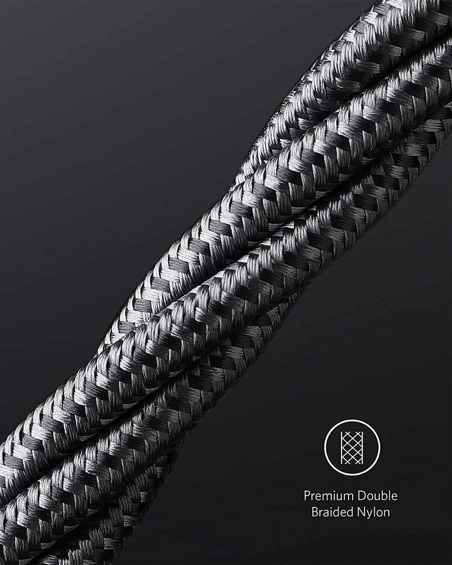 uusi nailoninen usb-c - usb-c 100 wn kaapeli 3 m