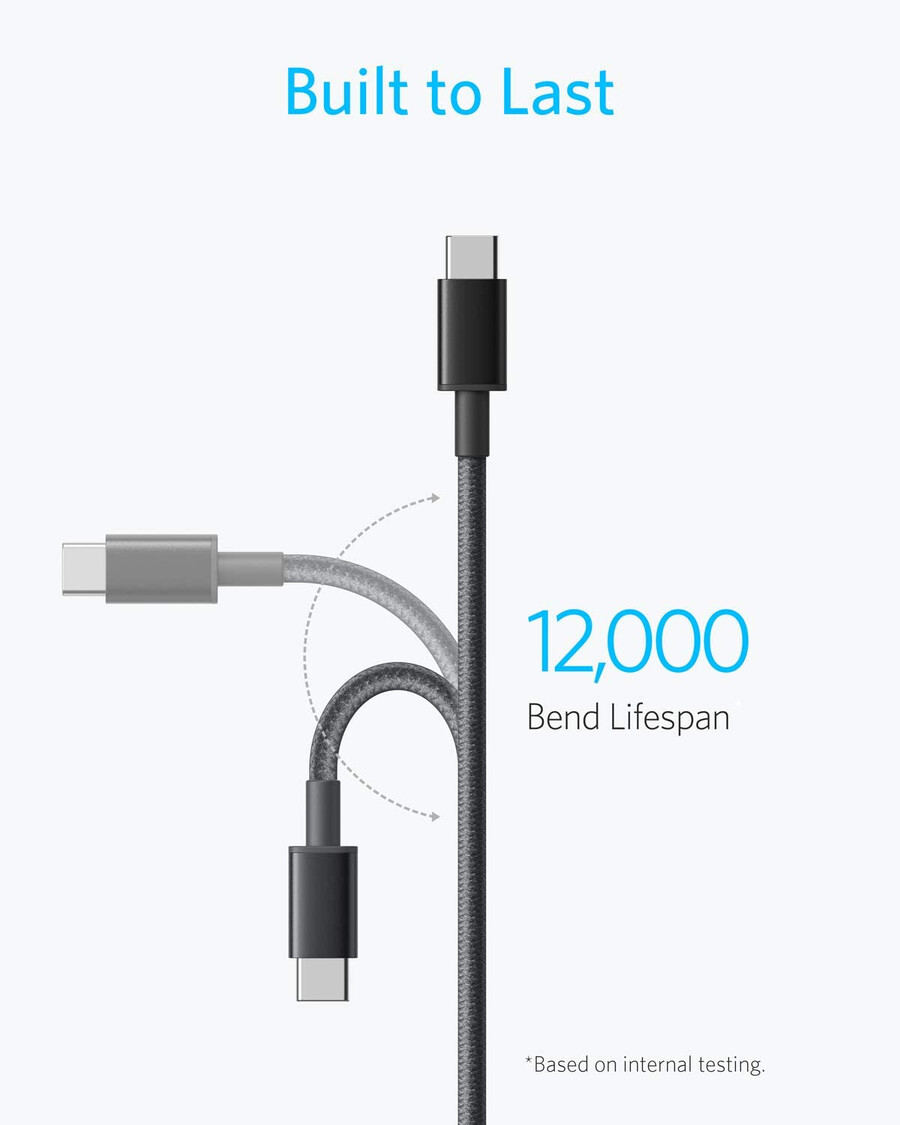 kpl uusia nailonisia usb-c - usb-c -kaapeleita 33 jalkaa 60 w