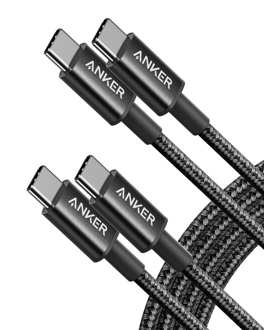 2 kpl anker new nylon usb-c - usb-c -kaapelia 3 jalkaa 6 jalkaa 60 w