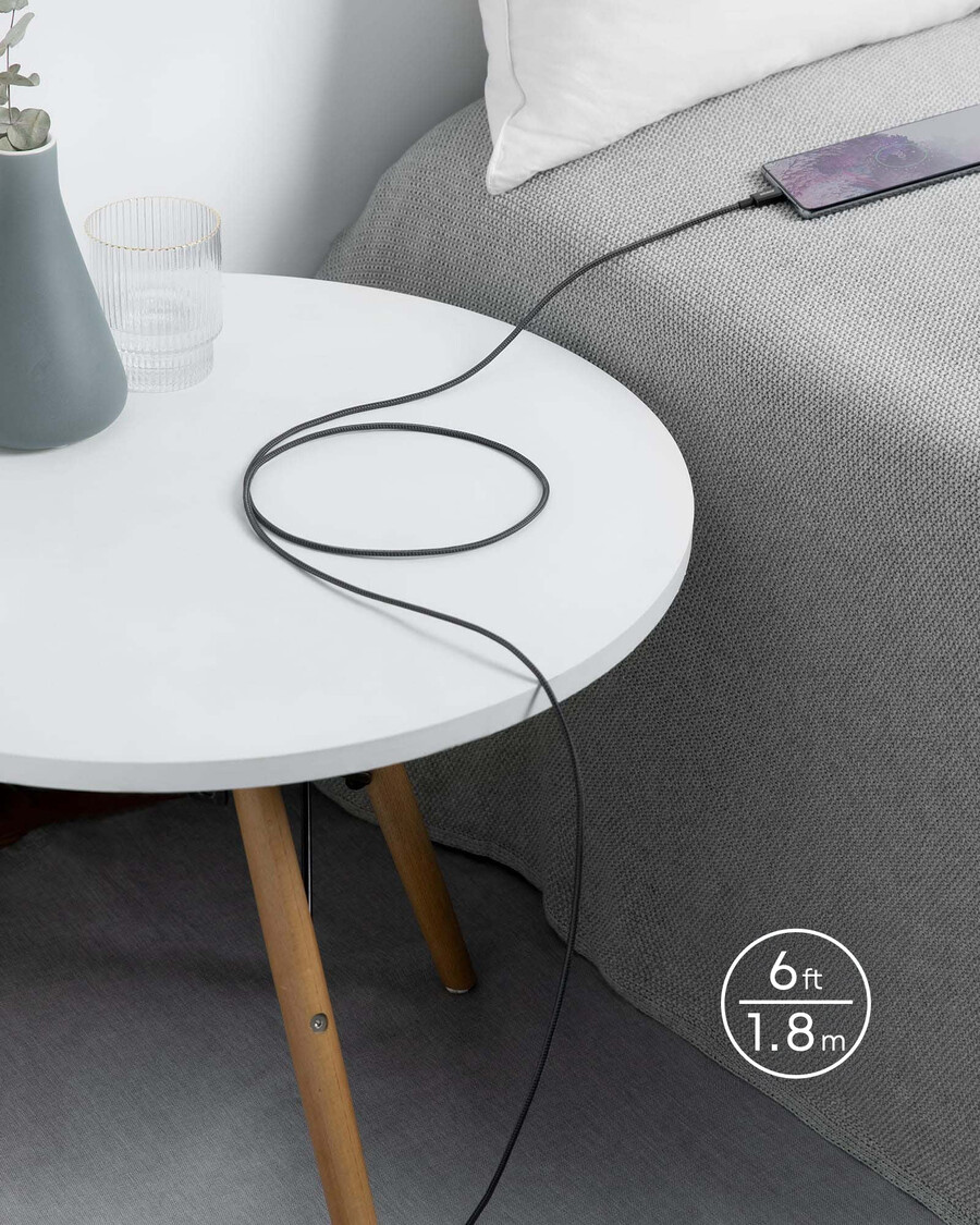2 kpl anker new nylon usb-c - usb-c -kaapelia 3 jalkaa 6 jalkaa 60 w