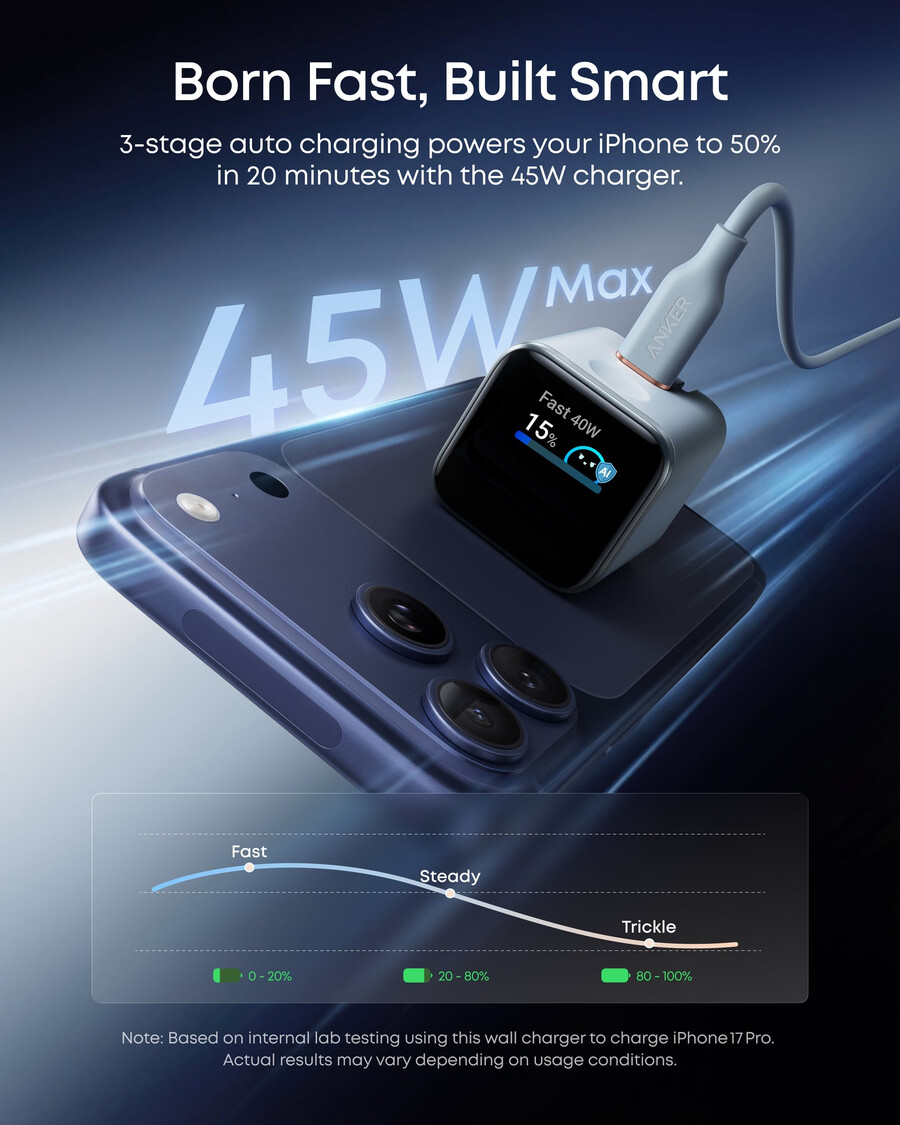 anker pikalaturi iphonelle 45 w usb-c-laturi taitettavalla pistokkeella
