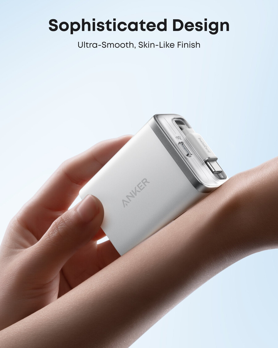 anker nano -laturi 35 w sisäänrakennettu sisäänvedettävä usb-c-kaapeli
