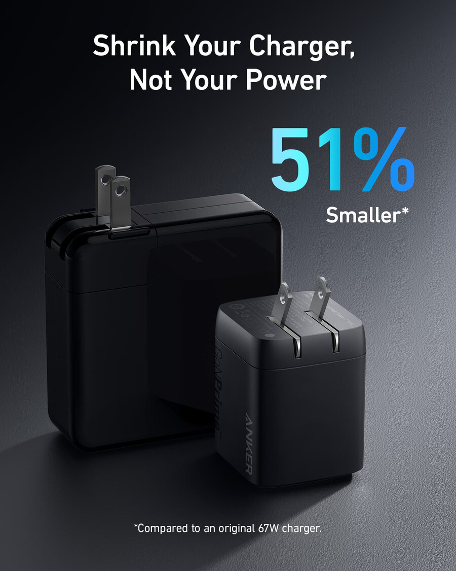 anker prime 67w gan -seinälaturi 3-porttia 2-pakkaus