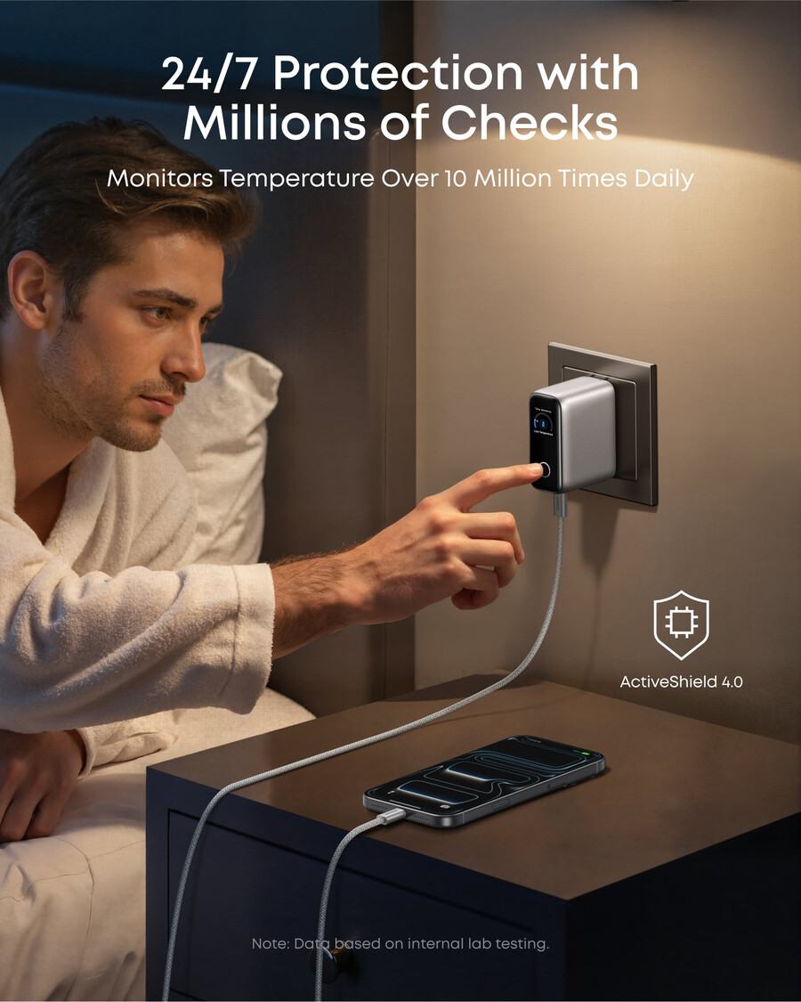 anker-laturi 100 w 3 porttia älynäyttö