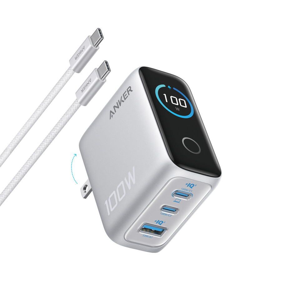 anker-laturi 100 w 3 porttia älynäyttö