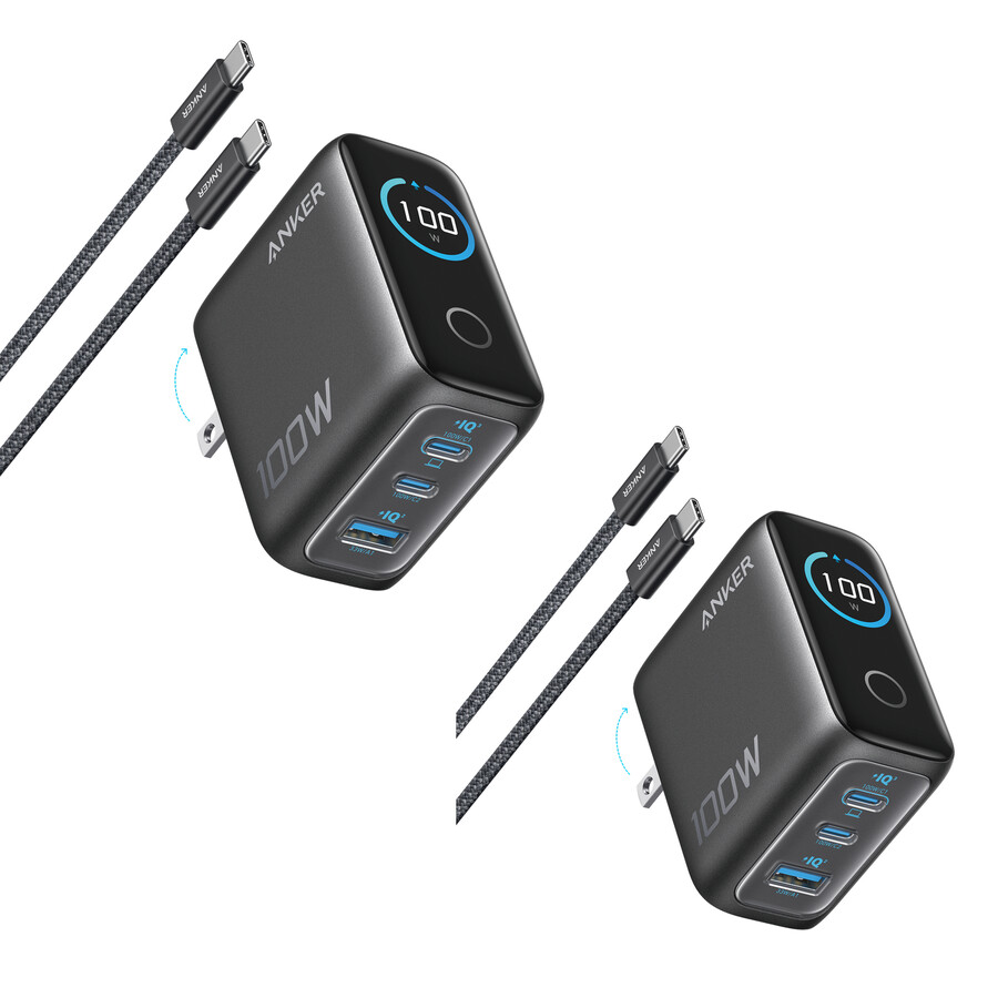 anker-laturi 100 w 3 porttia älynäyttö