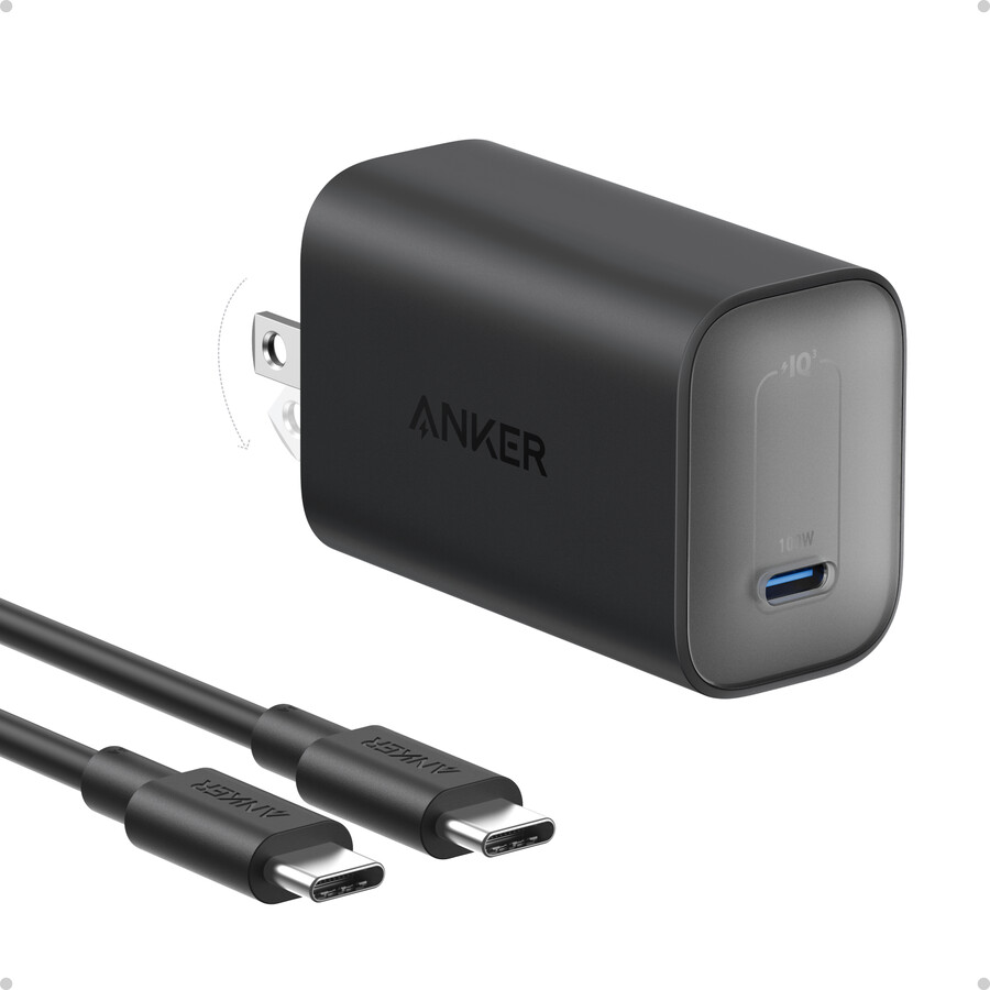 anker nano -laturi 100 w usb-c-kaapelilla
