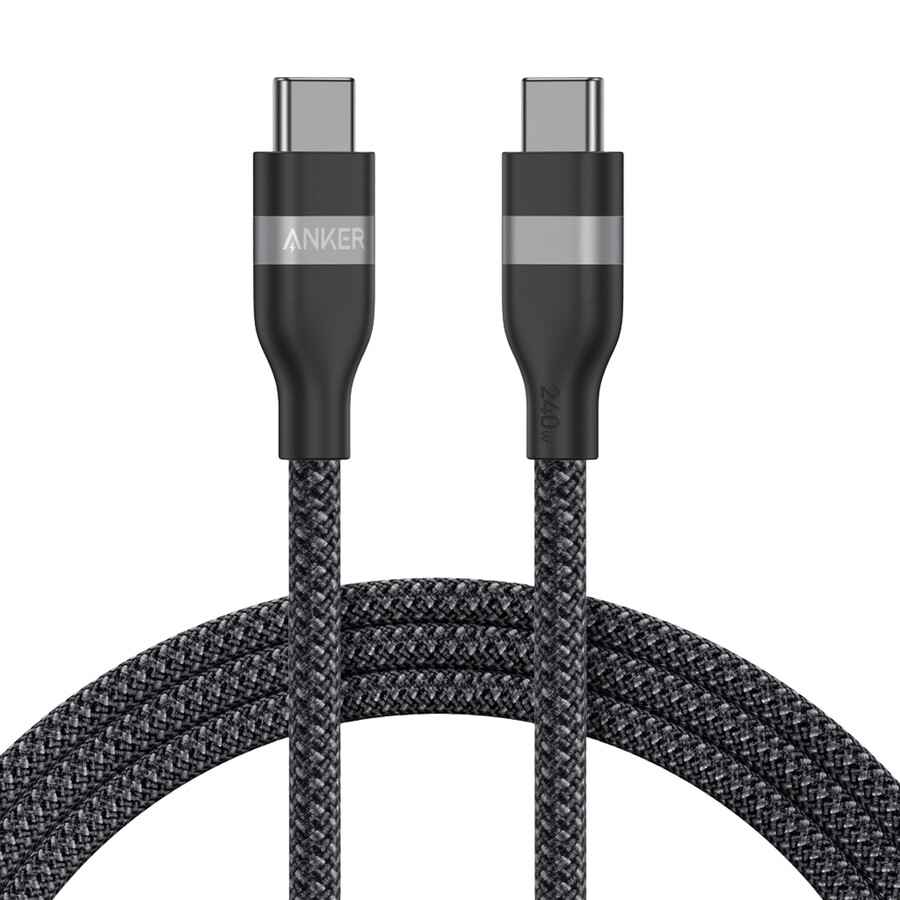 anker nano -laturi 45 w usb-c–usb-c-kaapelilla ja anker usb-c–usb-c-kaapelilla 18 m 240 w kierrätetystä materiaalista punottu
