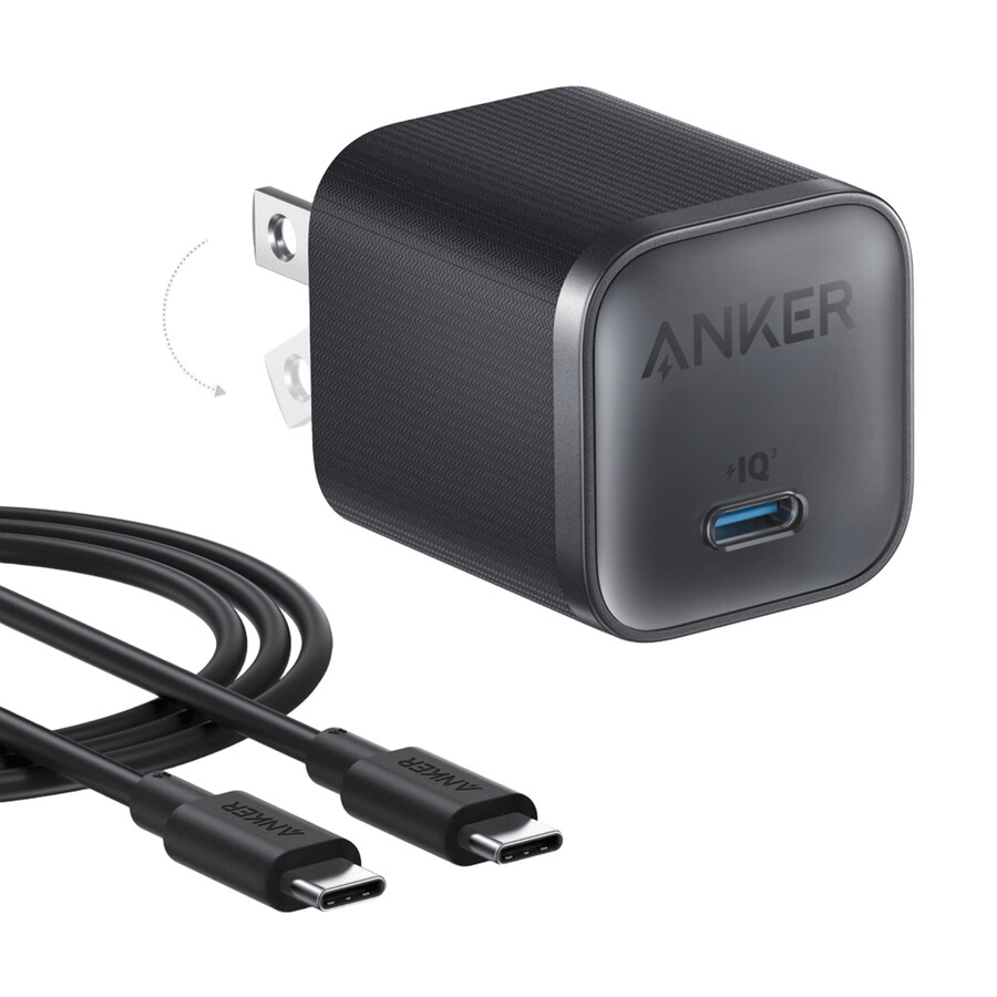 anker nano -laturi 45 w ja usb-c–usb-c-kaapeli