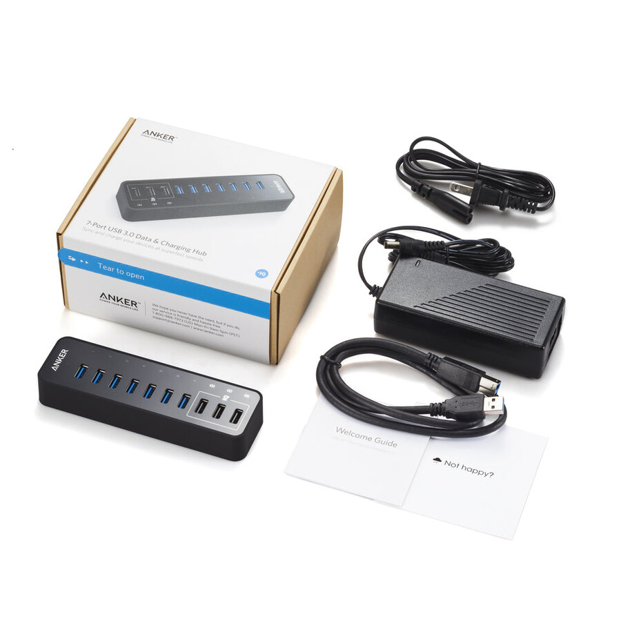 anker 60w 10-porttinen usb 3.0 -datakeskitin