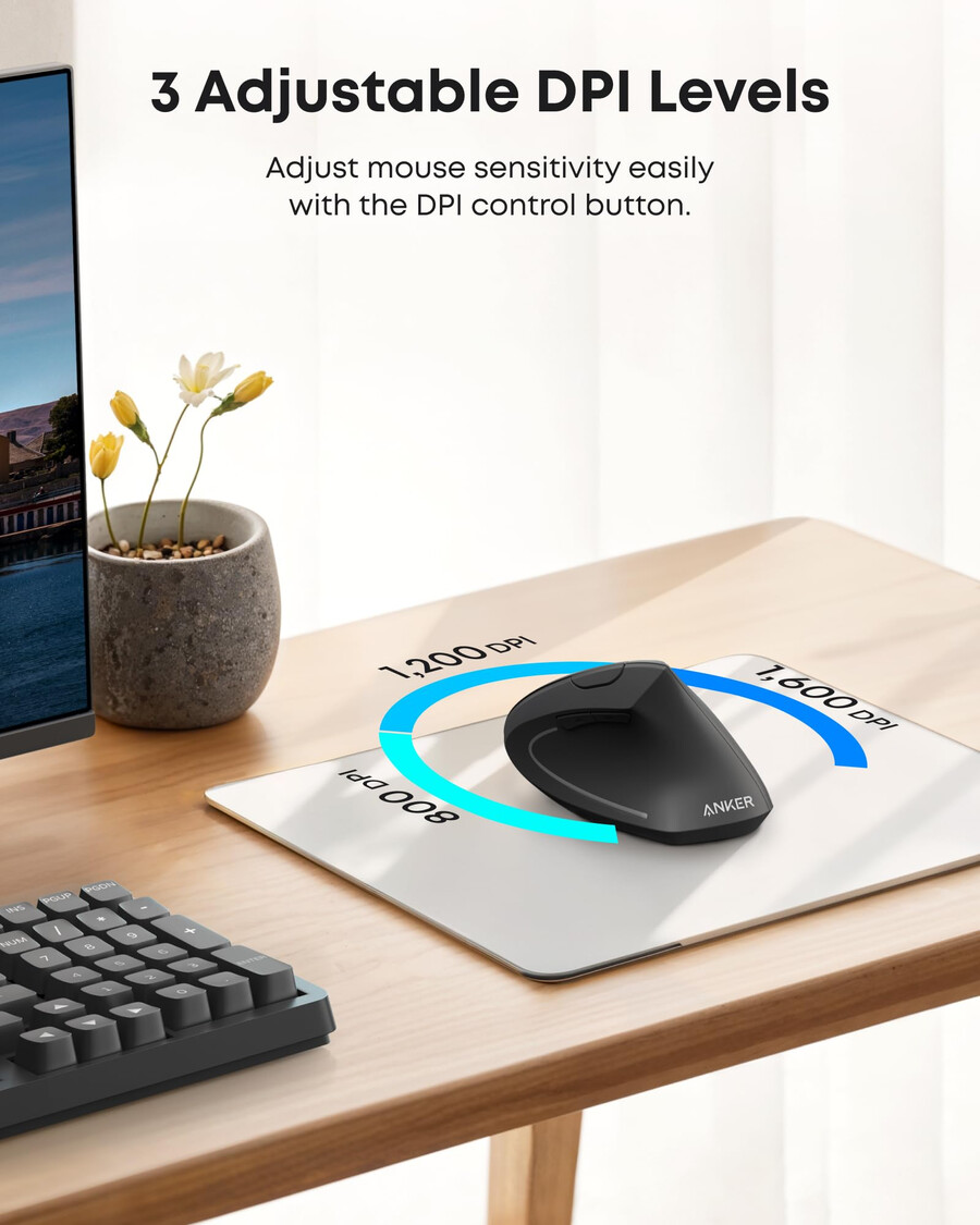 anker 2.4g langaton pystysuora ergonominen optinen hiiri