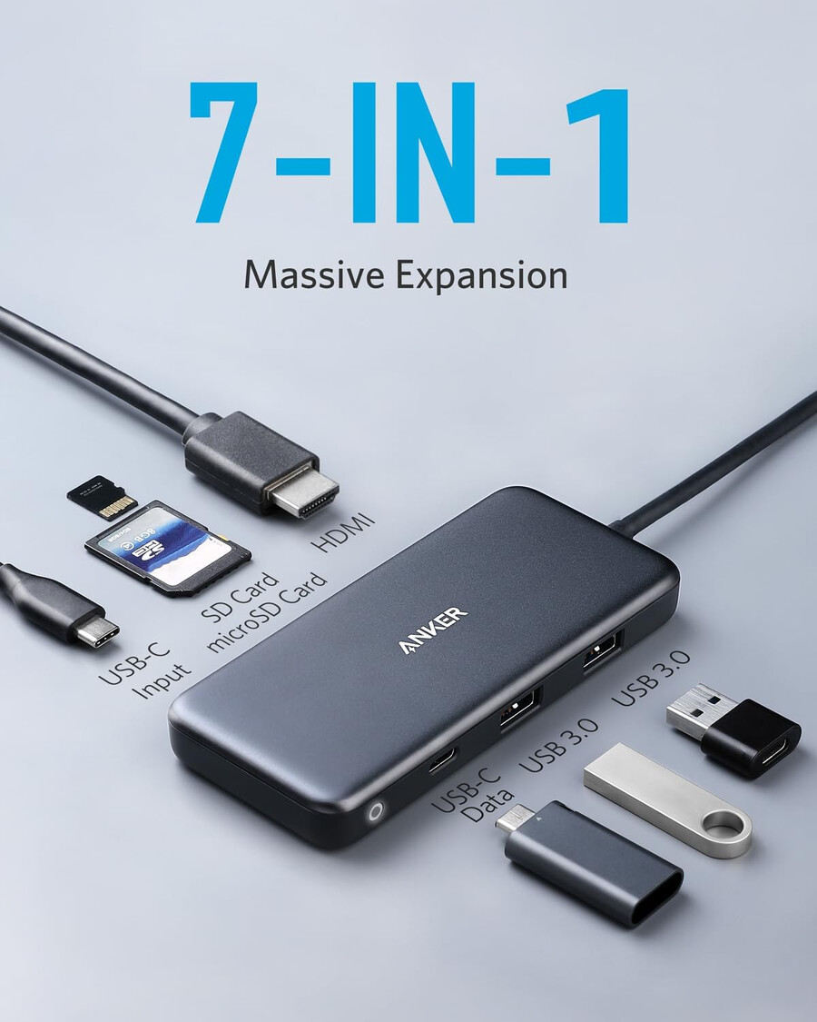 anker 341 usb-c-keskitin 7-in-1