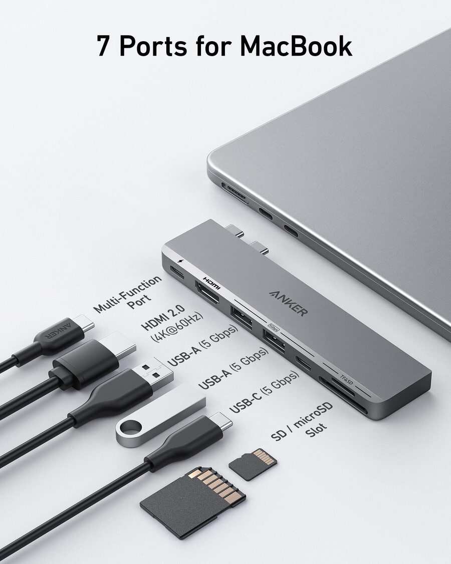 anker 547 usb-c-keskitin 7-in-2 macbookille