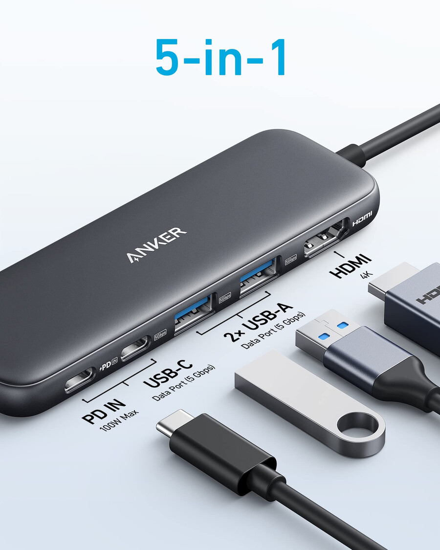 anker 332 usb-c-keskitin 5-in-1