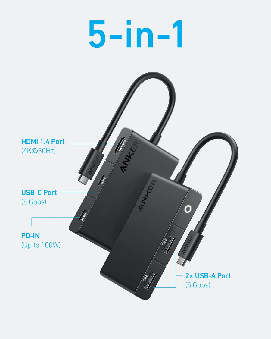 anker 322 usb-c-keskitin 5-in-1