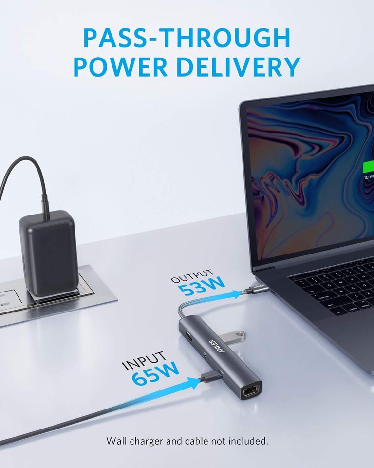 anker 543 usb-c-keskitin 6-in-1 ohut