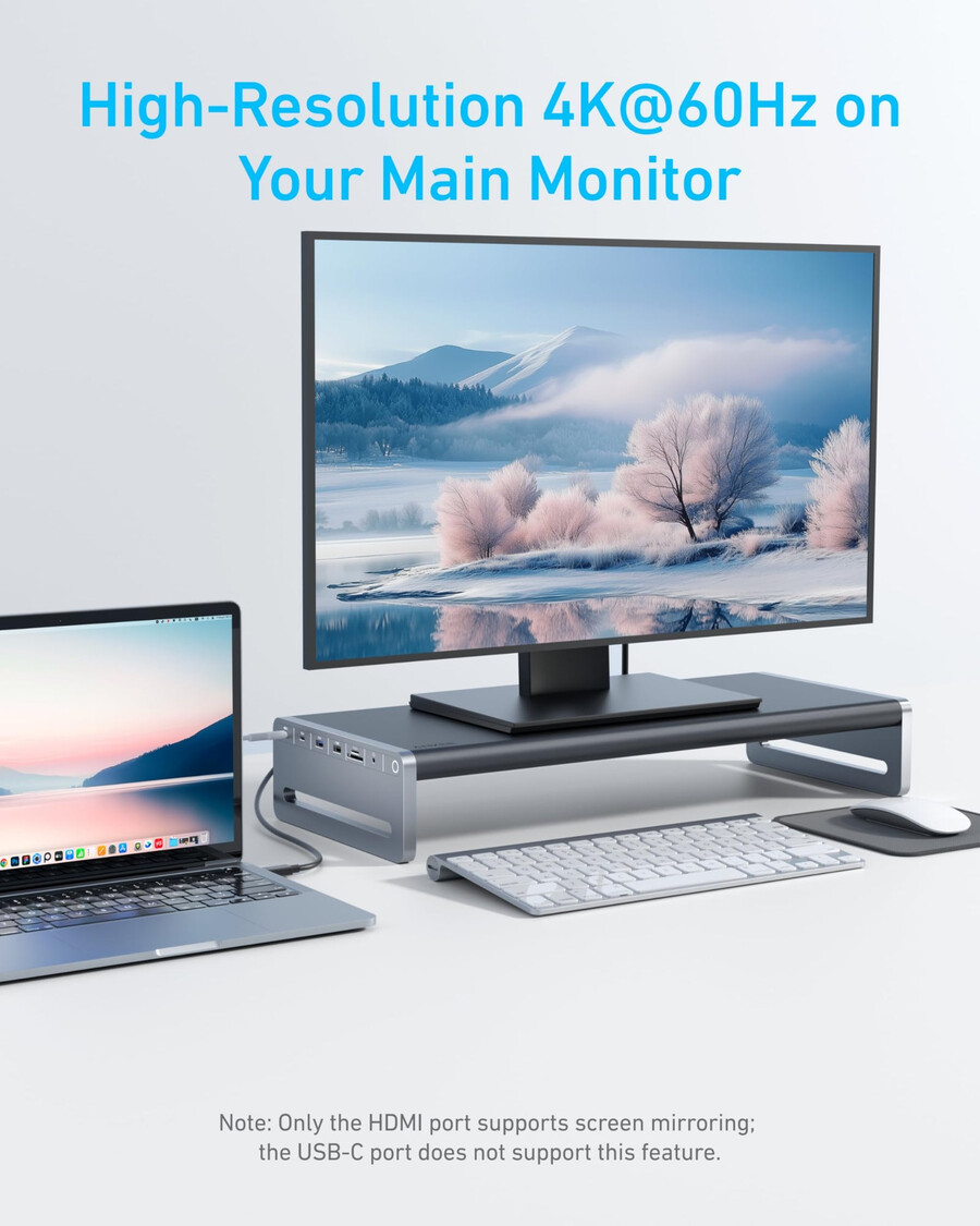 anker usb-c -keskitin 10-in-1 näyttöteline