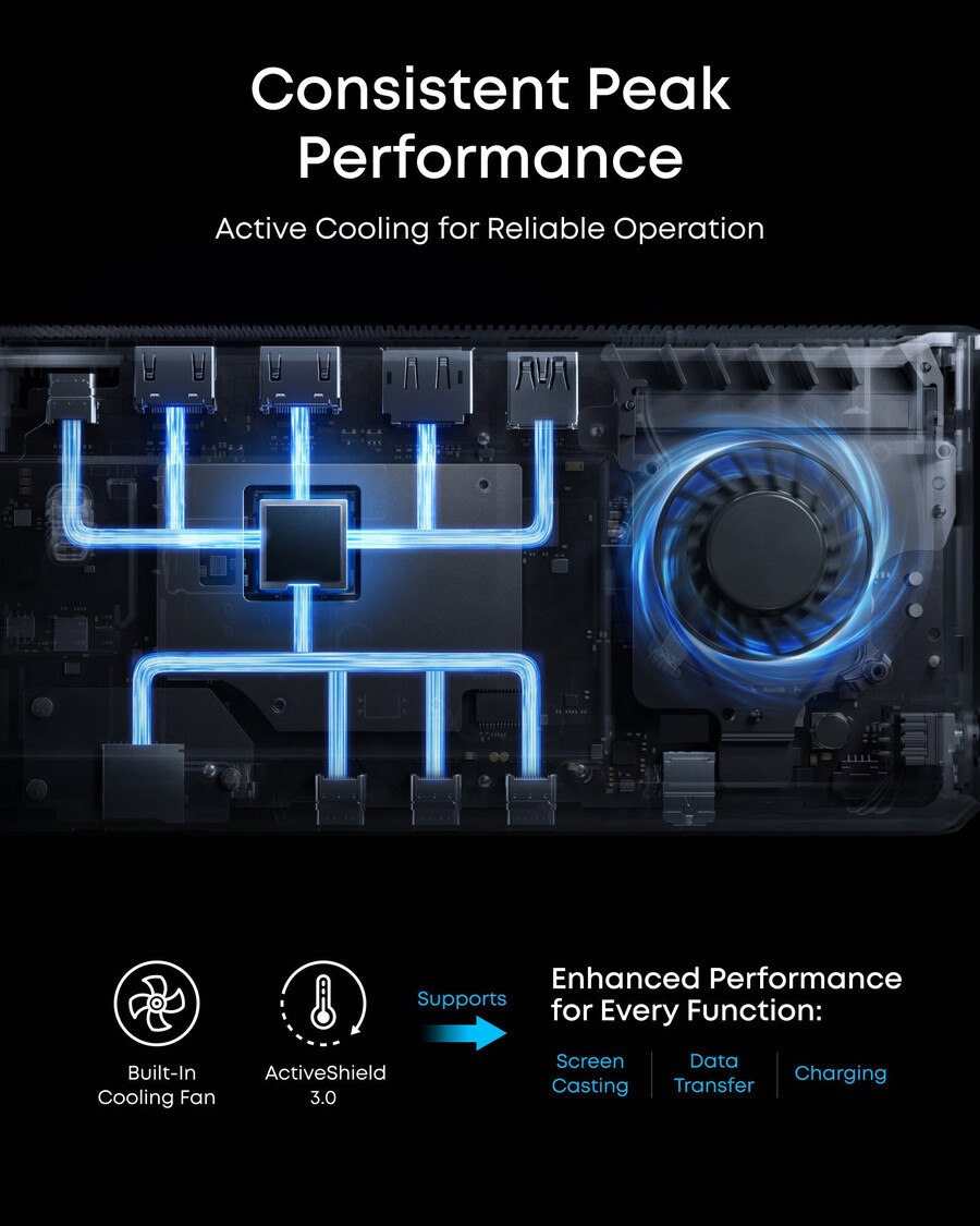anker prime -telakointiasema dl7400 ja usb-c–usb-c-kaapeli thunderbolt 4 -yhteensopiva