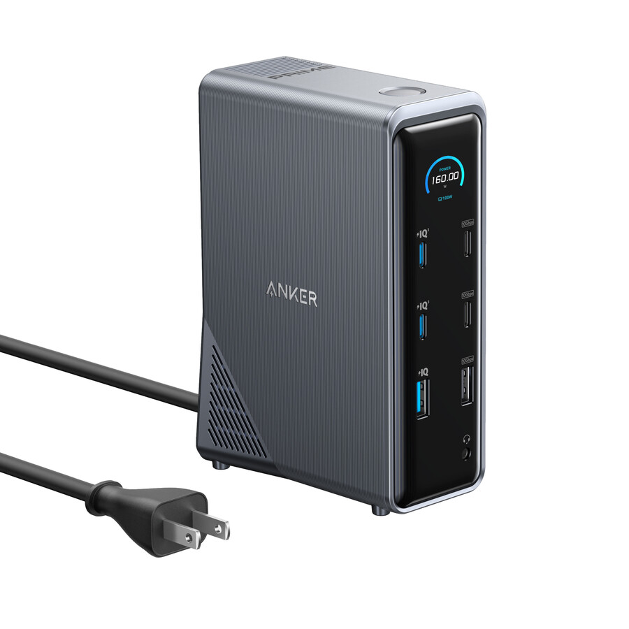 anker prime -latausasema 14-in-1 kaksoisnäyttö 160 w