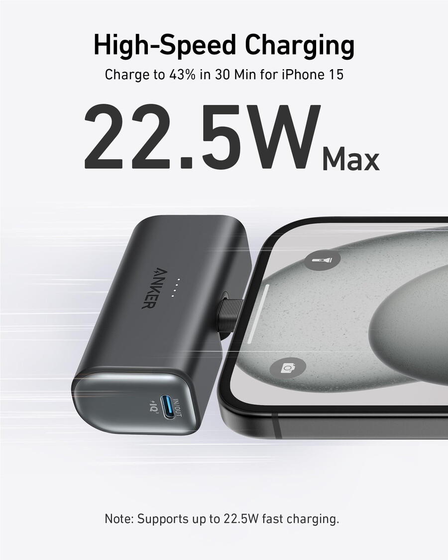 anker nano -varavirtalähde 225 w sisäänrakennettu usb-c-liitin