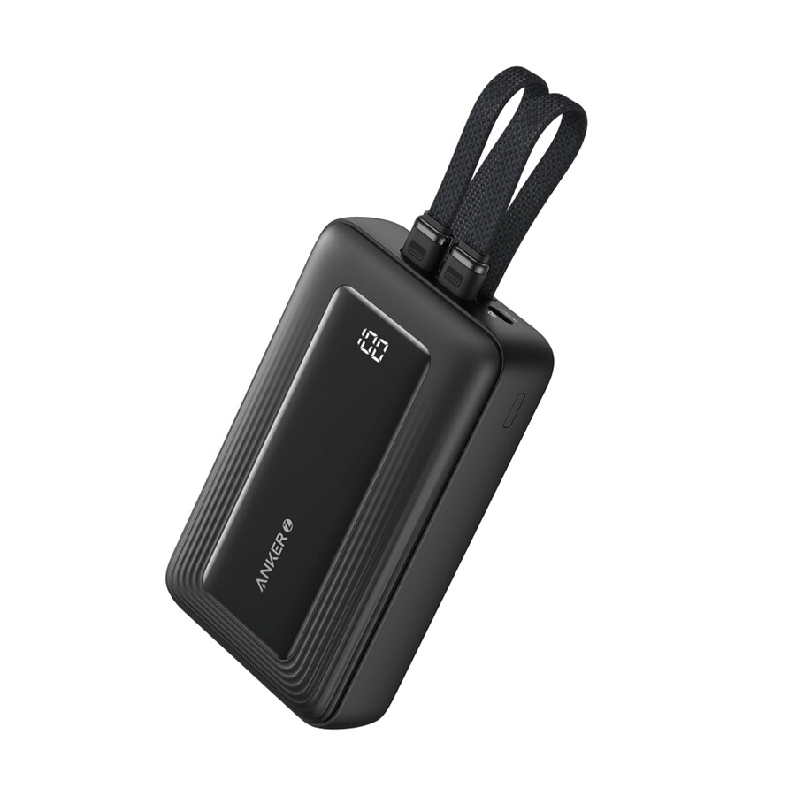 anker zolo -varavirtalähde 20k sisäänrakennettu usb-c- ja lightning-kaapeli