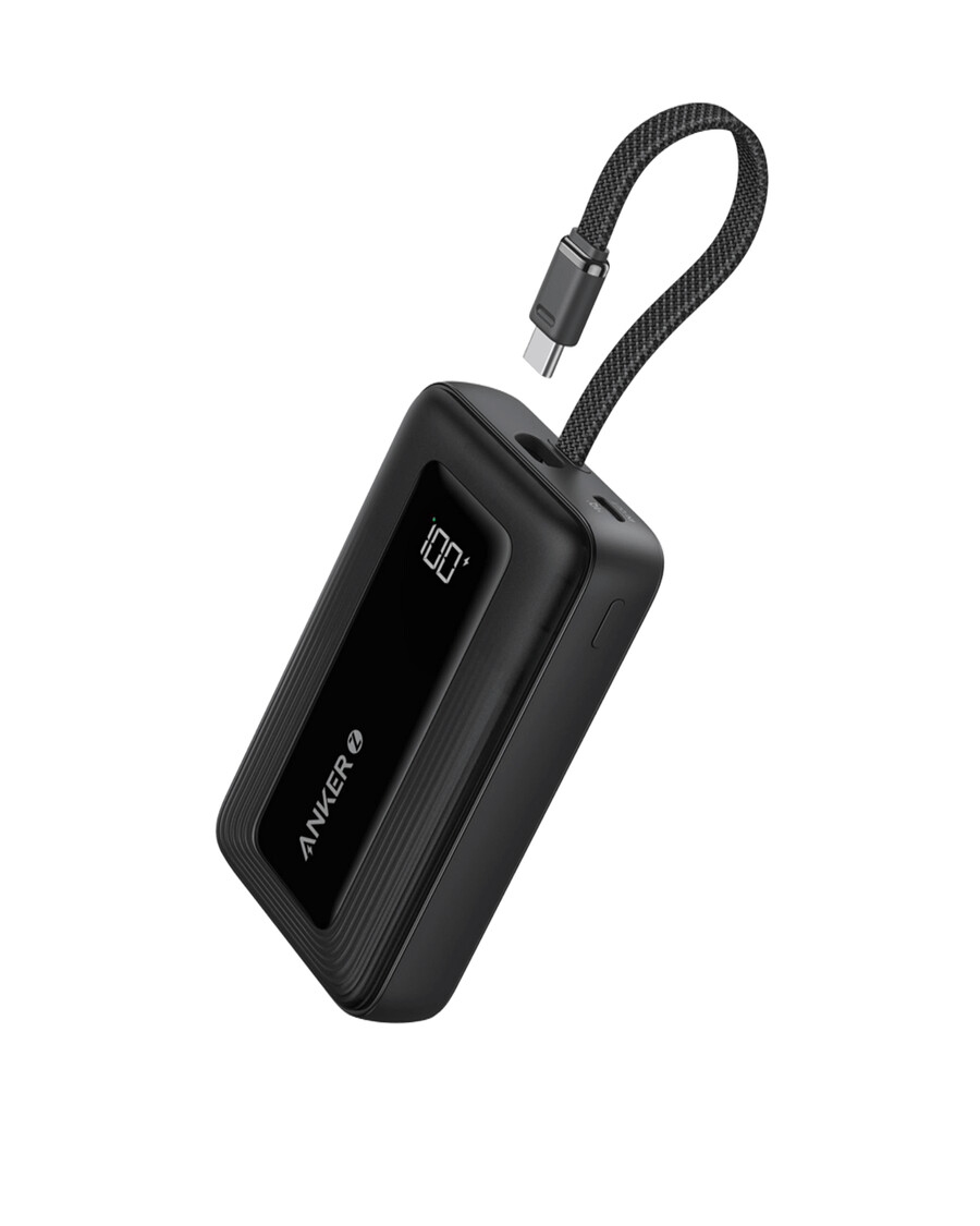 anker zolo -varavirtalähde 10k 30w ja sisäänrakennettu 54 tuuman 137 cm usb-c-kaapeli.