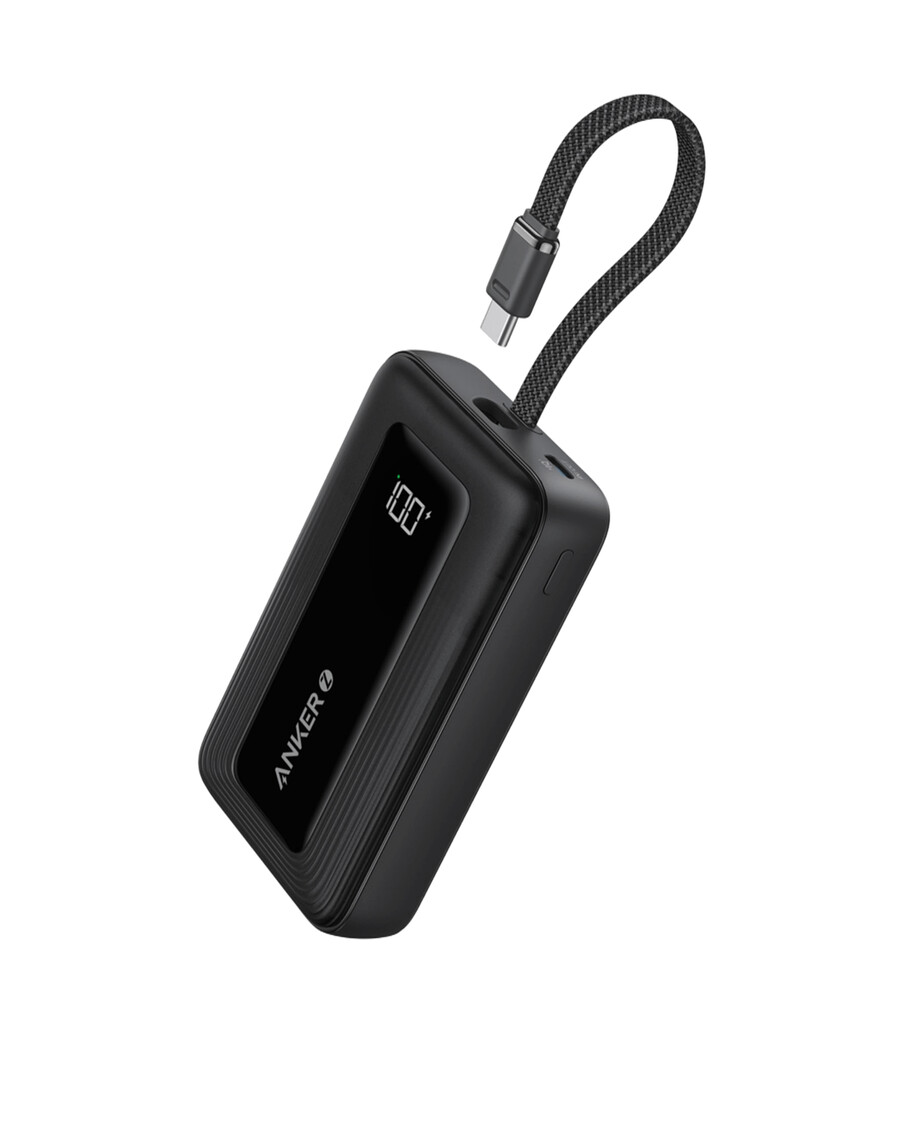 anker zolo -varavirtalähde 10k 30w ja sisäänrakennettu 54 tuuman 137 cm usb-c-kaapeli.