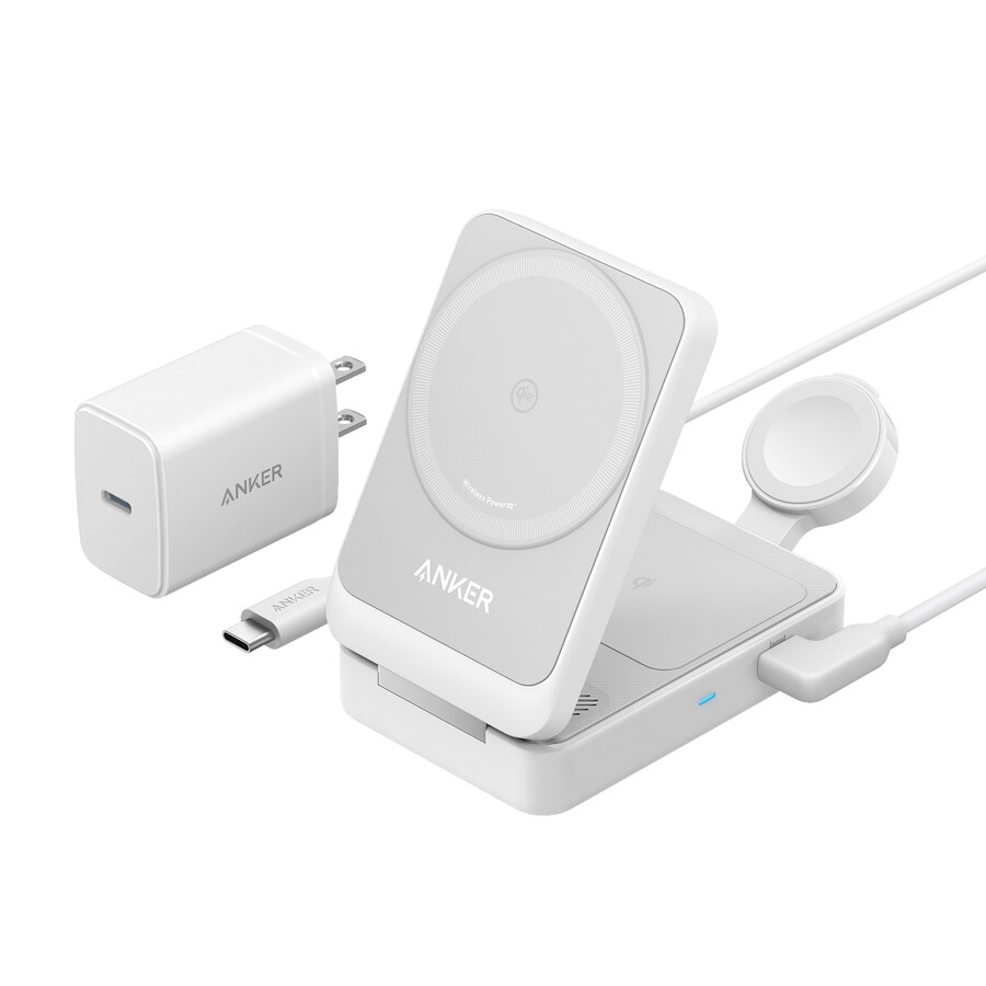 anker maggo langaton latausasema taittuva 3-in-1 ja anker nano -matkasovitin 5-in-1 20 w 1 kpl