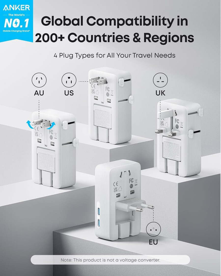 anker maggo langaton latausasema taittuva 3-in-1 ja anker nano -matkasovitin 5-in-1 20 w 1 kpl