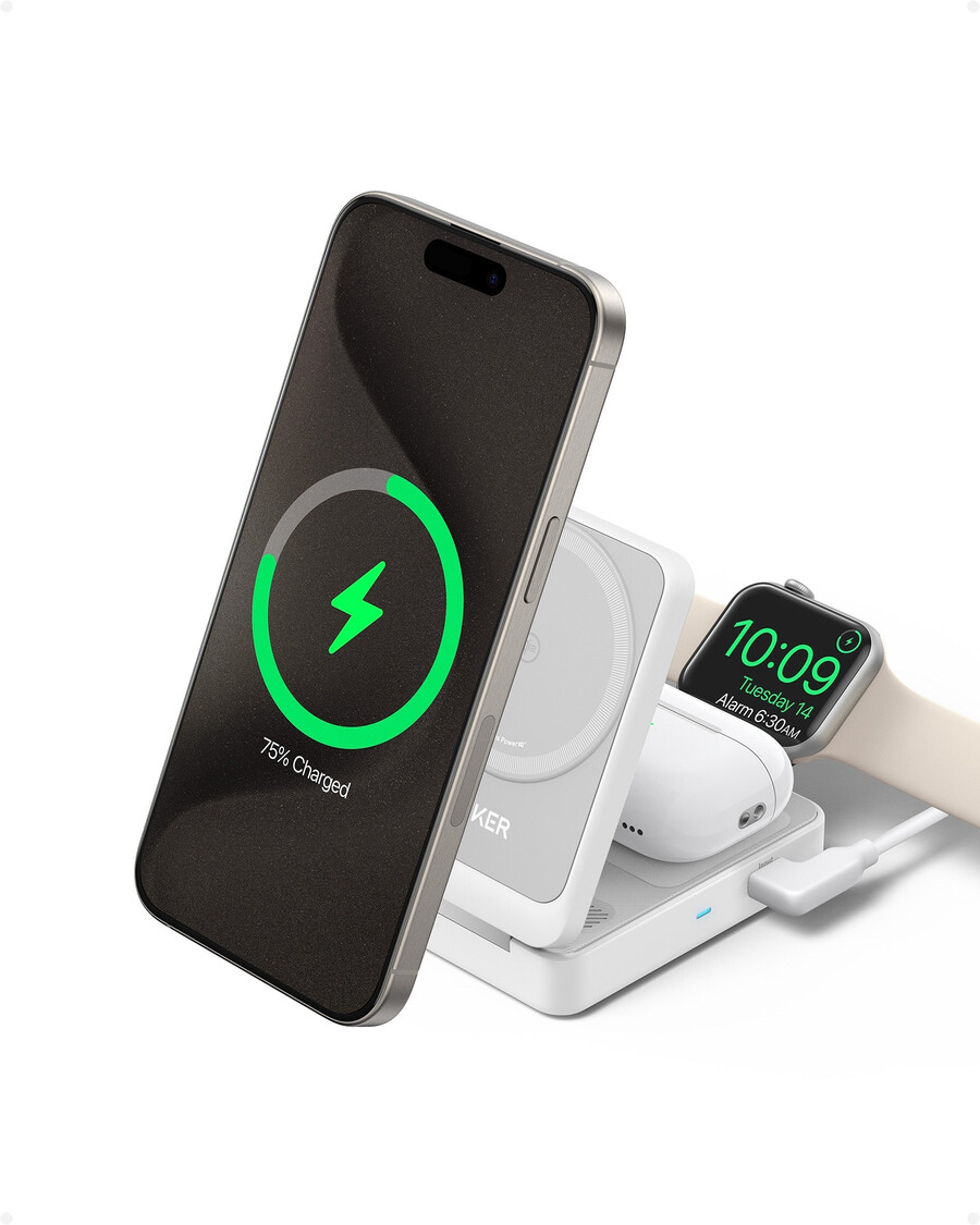 anker maggo langaton latausasema taittuva 3-in-1 ja anker nano -matkasovitin 5-in-1 20 w 1 kpl